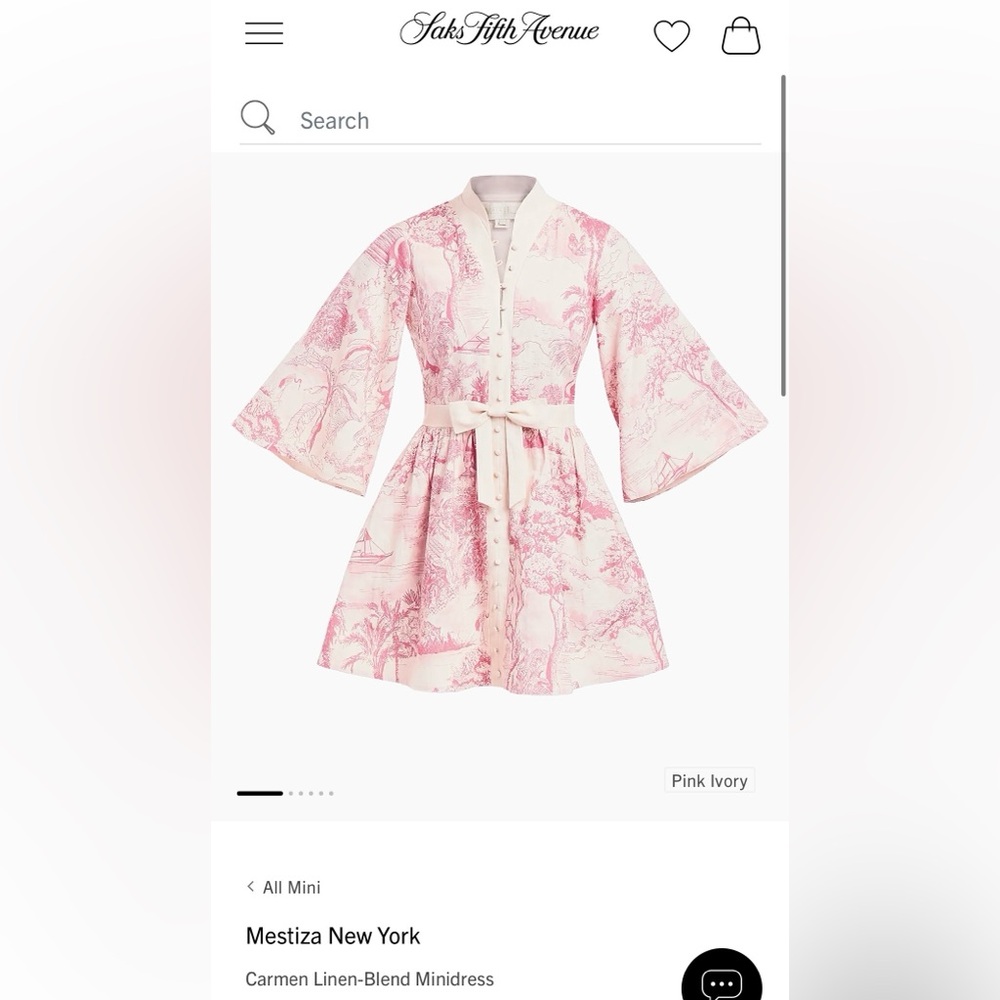 Pink Ivory Carmen Linen-Blend Minidress Mestiza